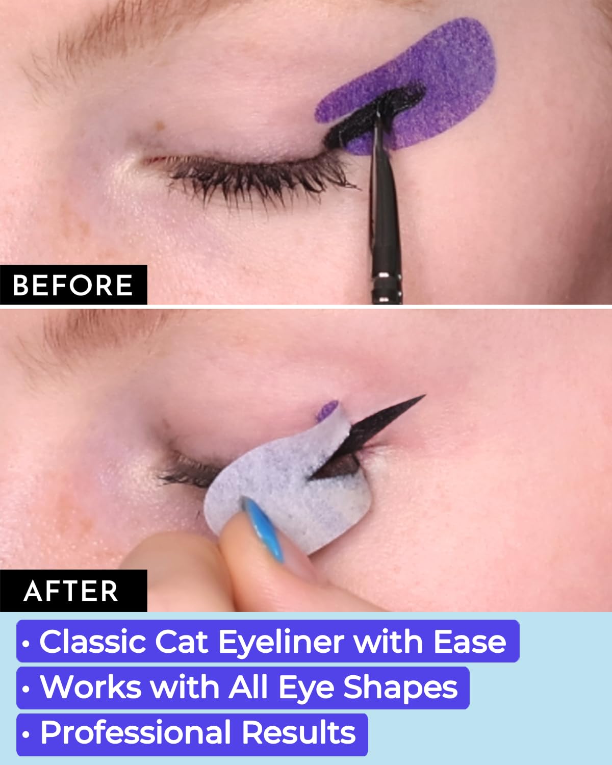 Beth Bender Beauty Pro Go Eyeliner Stencil dramatic eyeliner look with quick application.