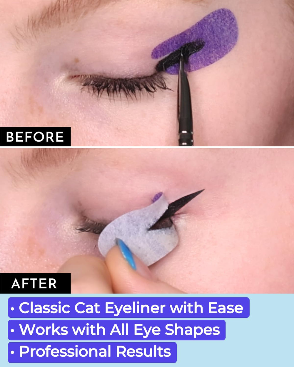 Beth Bender Beauty Pro Go Eyeliner Stencil dramatic eyeliner look with quick application.