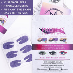 Beth Bender Beauty Pro Go Eyeliner Stencil reusable up to three times for versatility.