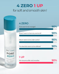 BE THE SKIN BHA+ Pore Zero toner liquid texture emphasized for hydration and clarity.