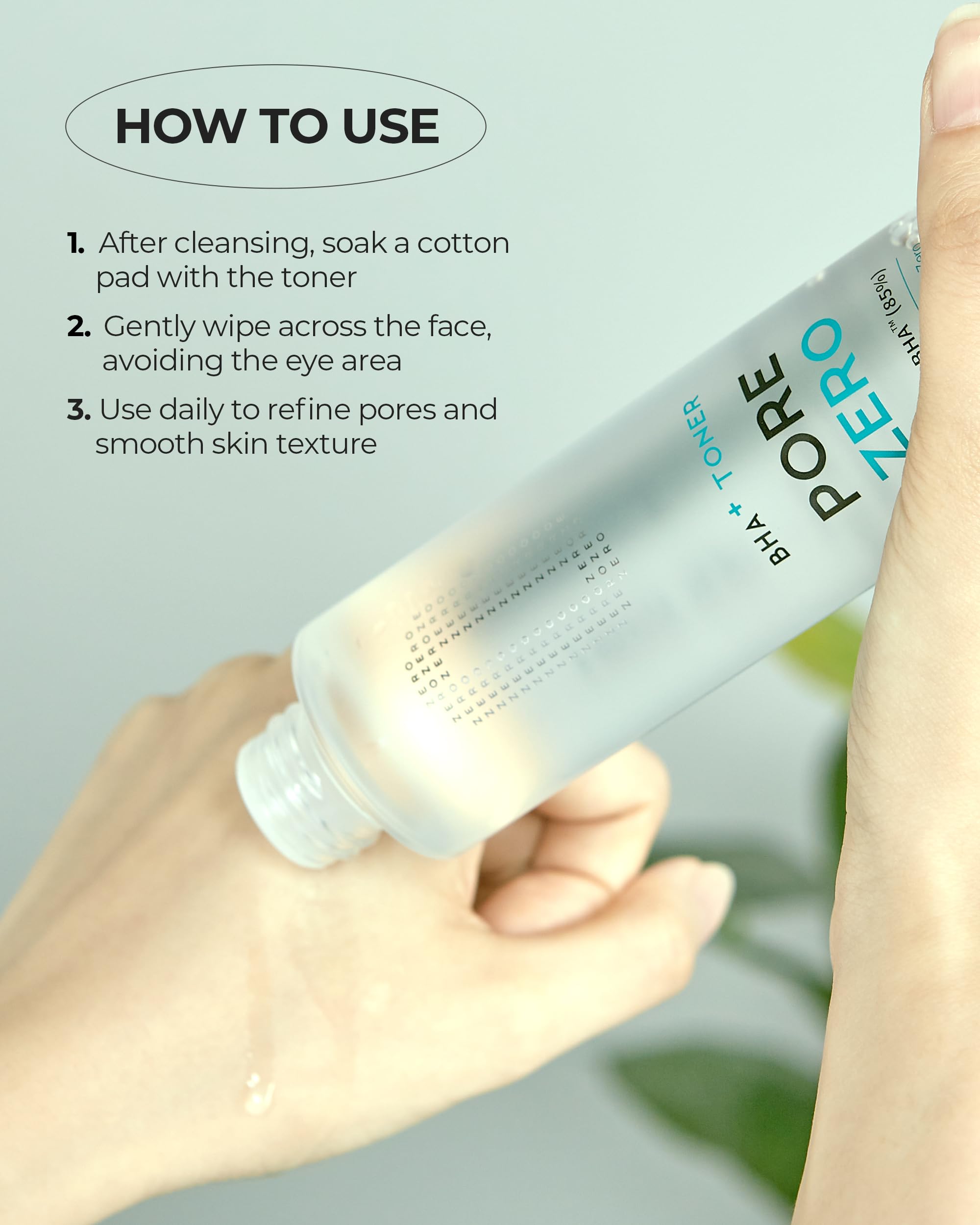 BE THE SKIN BHA+ Pore Zero toner packaging shot highlighting clean design.