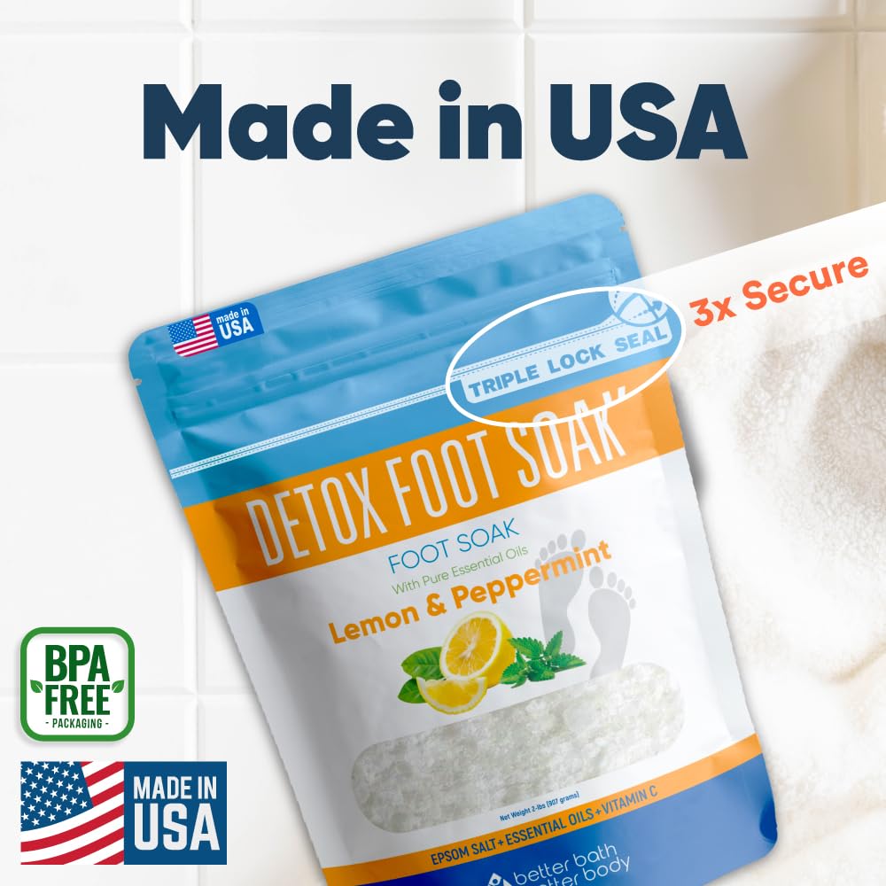 Better Bath Better Body Detox Foot Soak USA-made pouch ready for storage