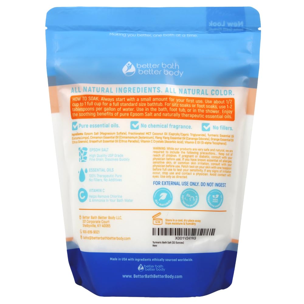 Better Bath Better Body epsom salt bottle with press-lock pouch for mess-free storage.