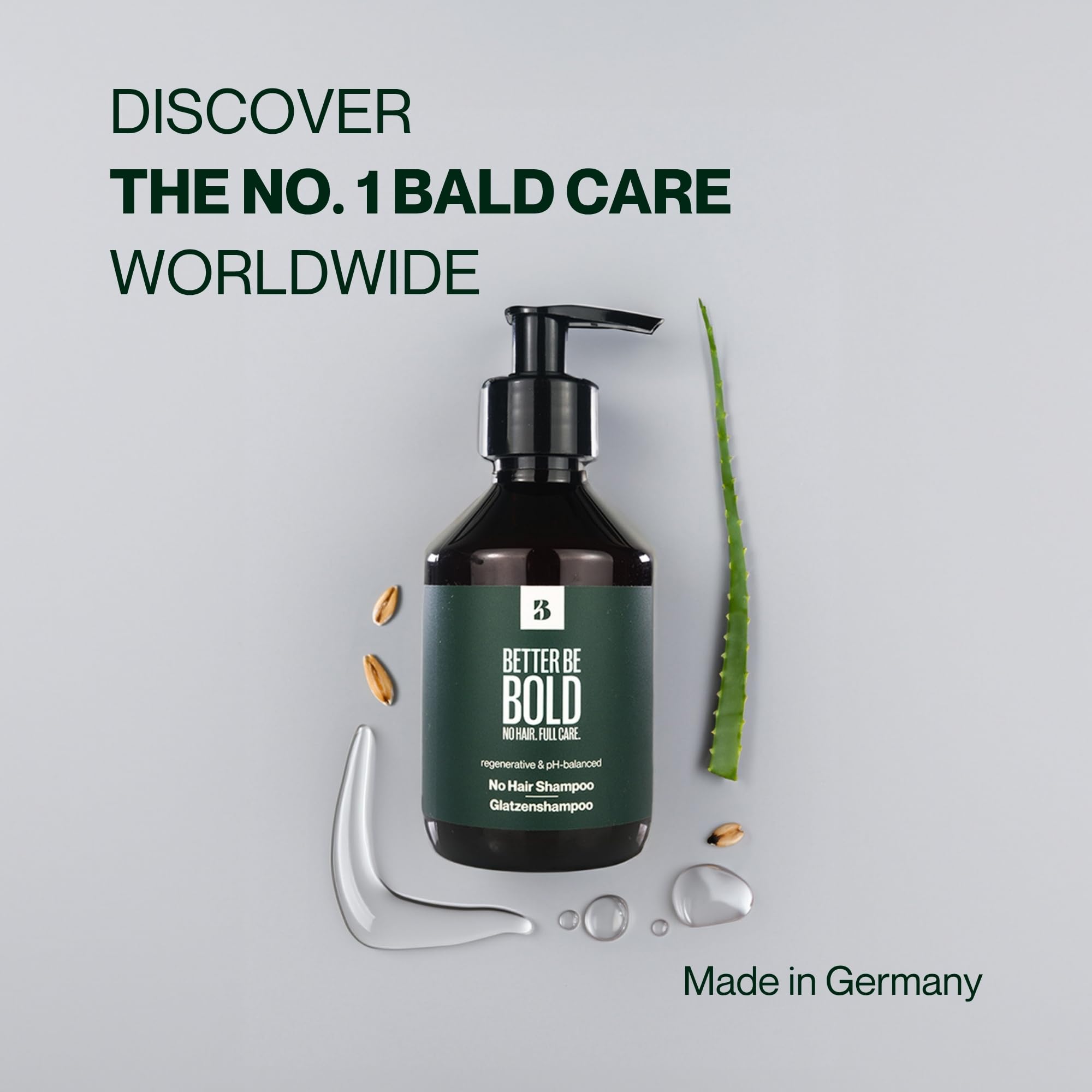 BETTER BE BOLD No Hair Shampoo application showing light lather for short stubble.