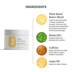 Better Not Younger Hair Redemption Restorative Butter Masque jar softens hair and shields from damage