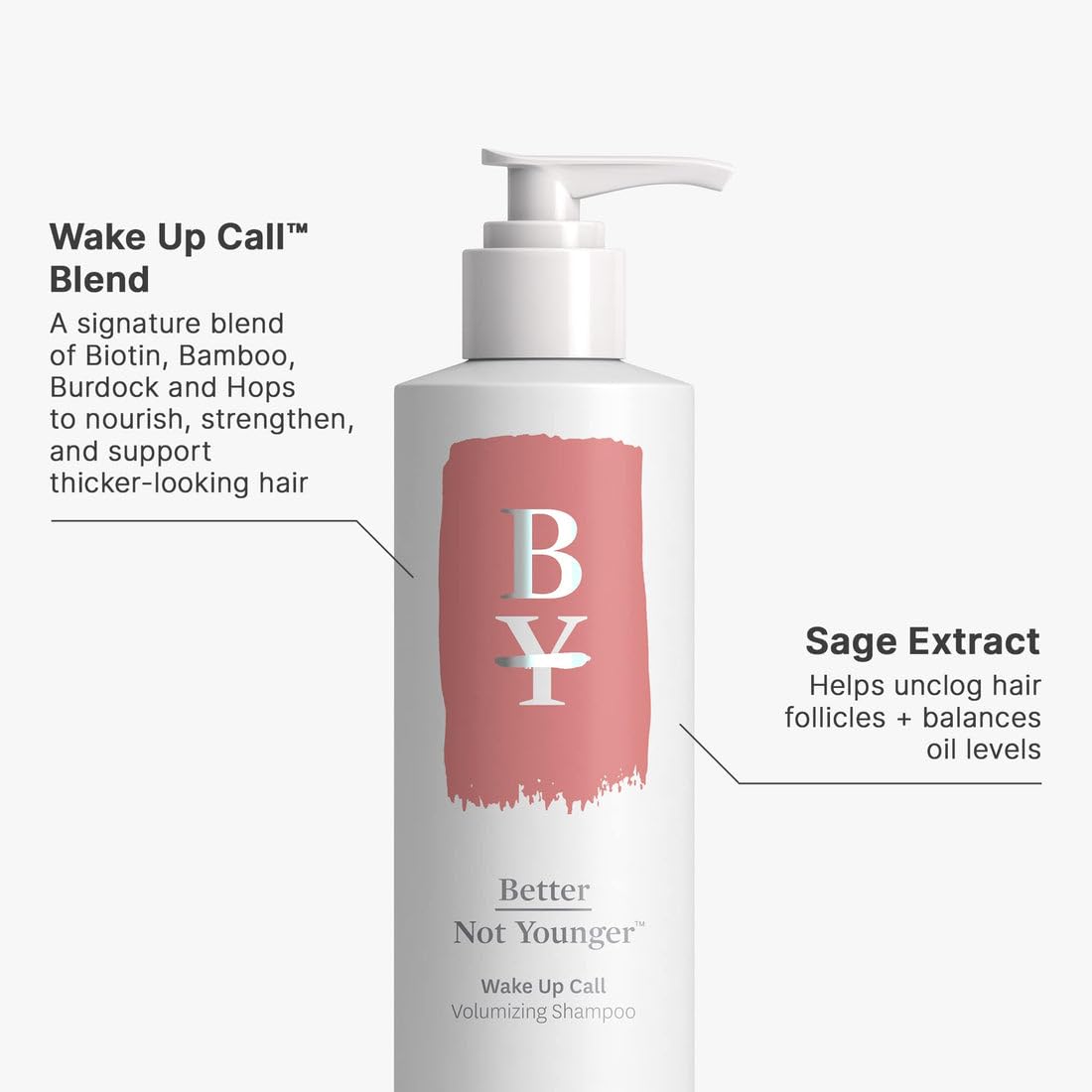 Better Not Younger Wake Up Call High Hold Spray applied to styled hair for lift