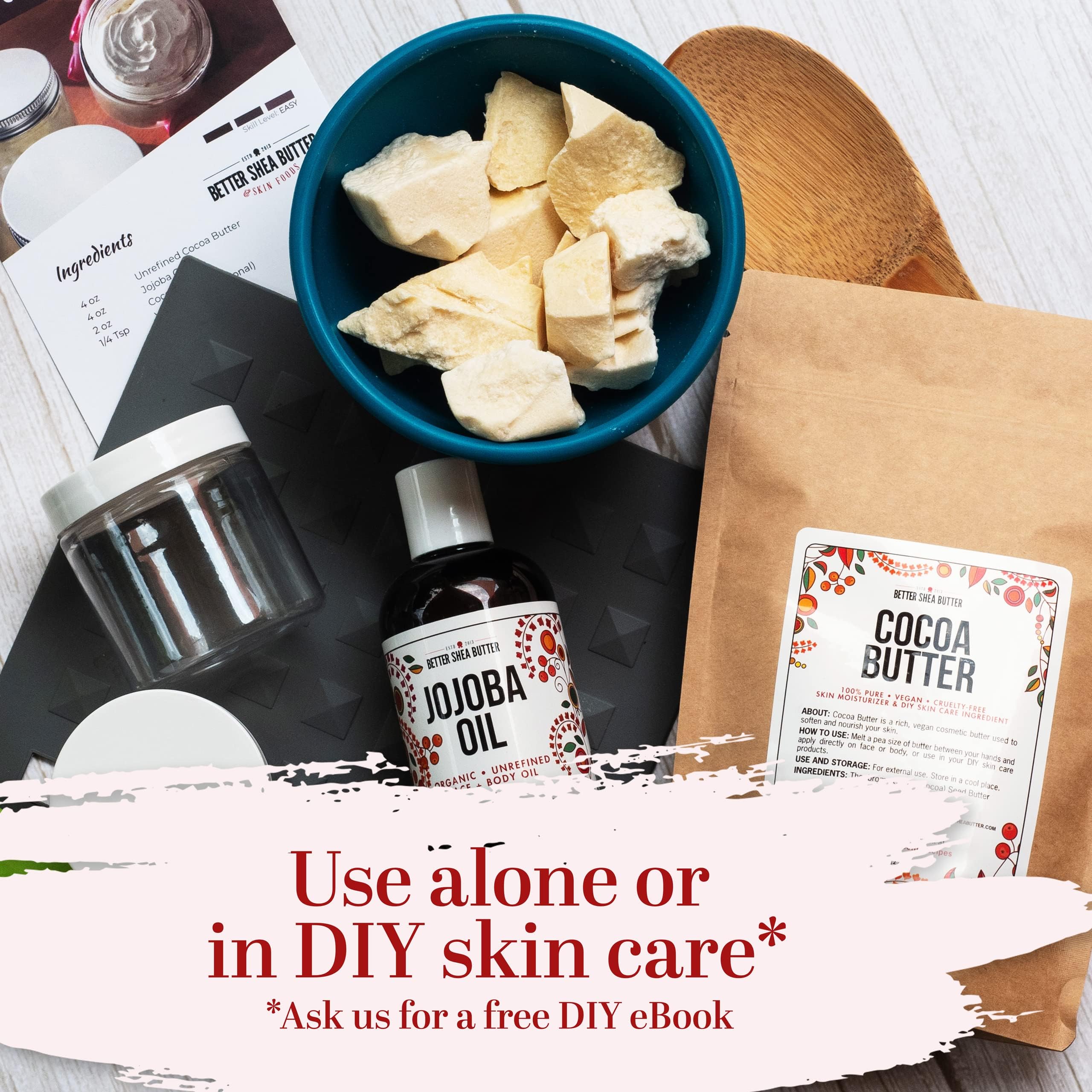 Better Shea Butter cocoa butter melts on skin for smooth absorption.