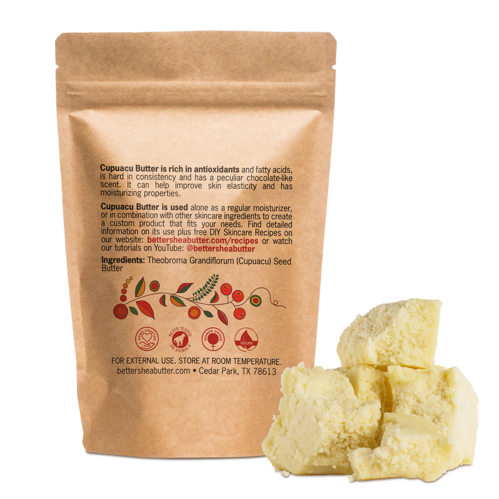 Better Shea Butter Cupuacu Butter raw includes free skincare e-book offer.