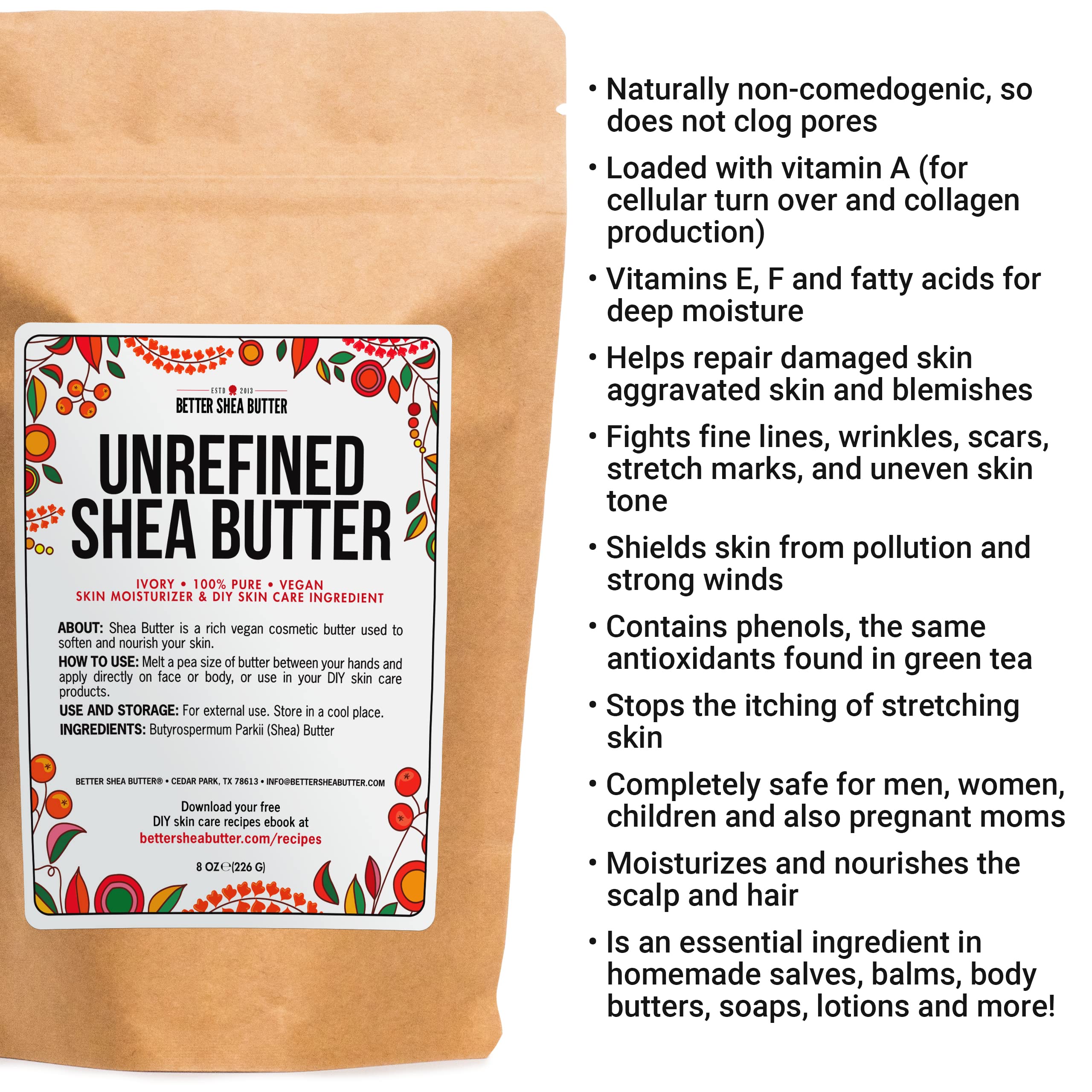 Better Shea Butter easy-to-use pea-sized amount for quick moisturization