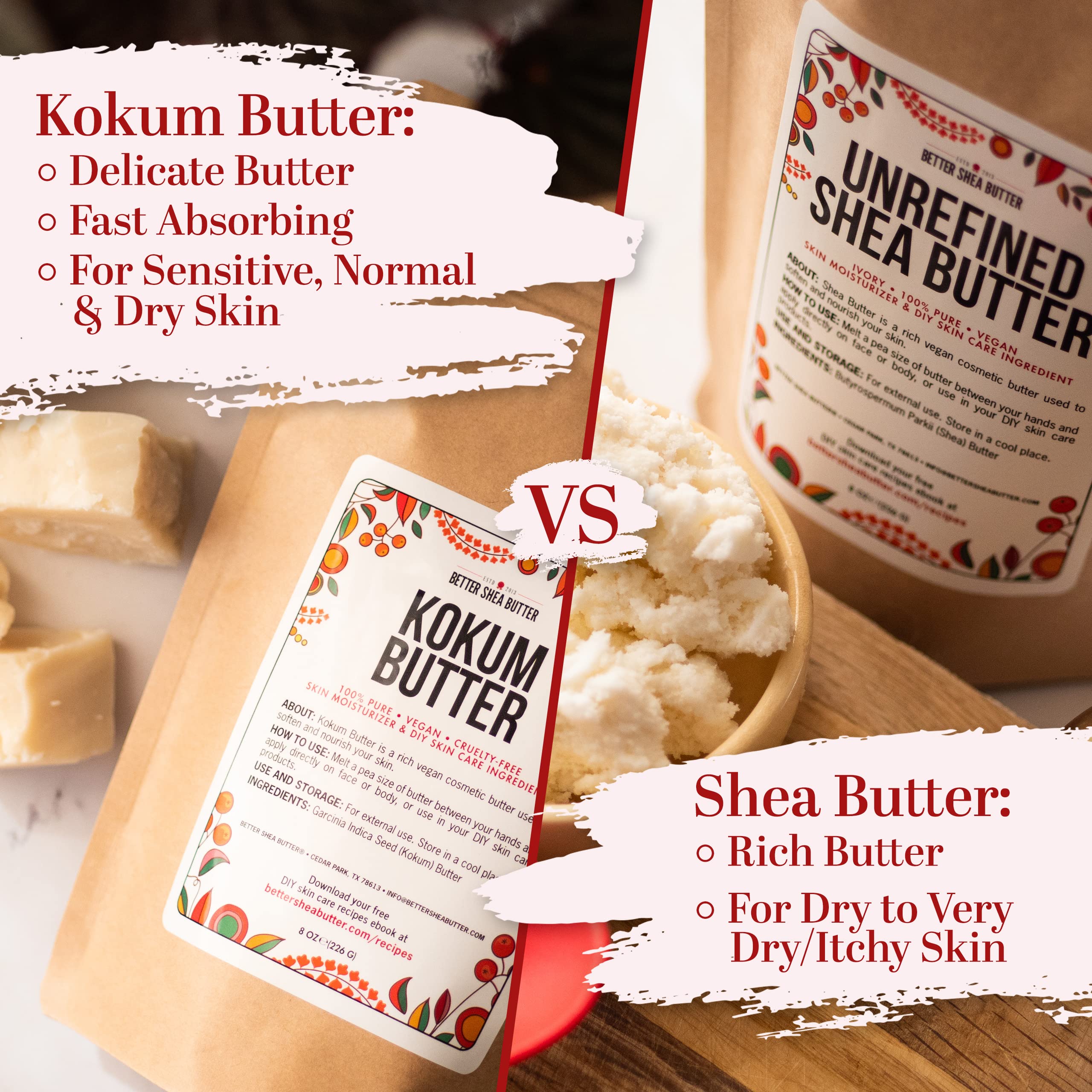 Easy-dispense Kokum Butter bar for precise measuring in recipes