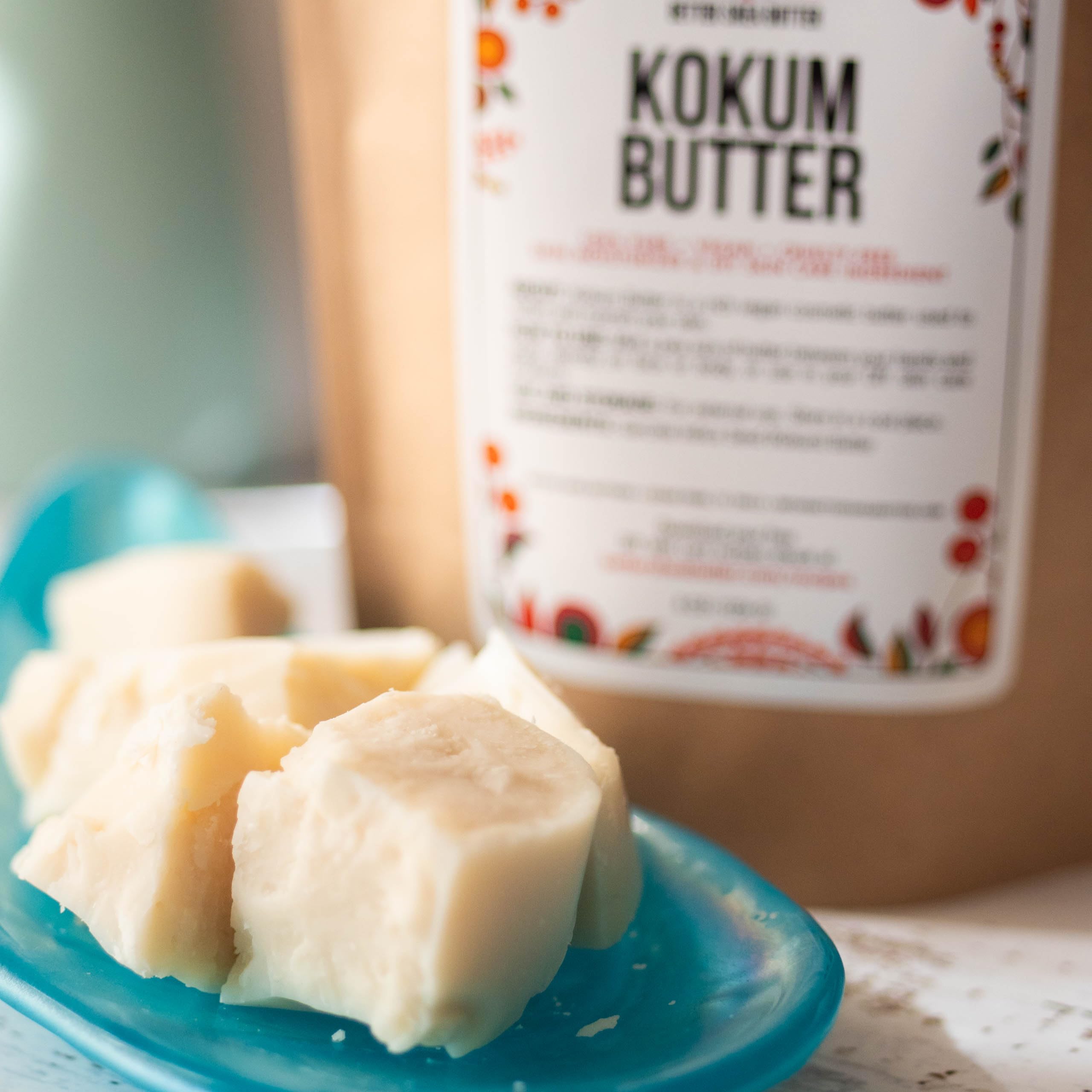 Kokum Butter bar closeup showing smooth texture, ideal for melt-and-pour formulas
