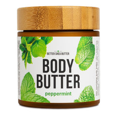 Better Shea Butter Peppermint Body Lotion bottle delivers refreshing, non-greasy hydration.