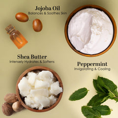 Better Shea Butter Peppermint Lotion with jojoba oil for smooth, hydrated skin.