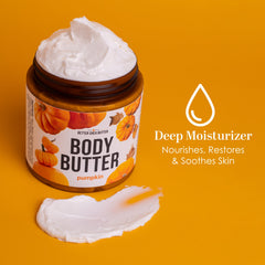 Better Shea Butter pumpkin body butter texture close-up highlighting whipped consistency.