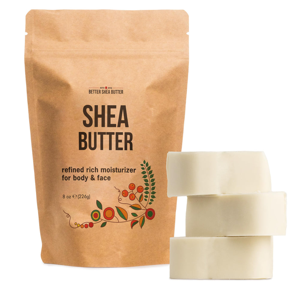 Better Shea Butter refined unscented bar ready for daily skin hydration.