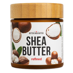 Better Shea Butter refined unscented jar demonstrating creamy texture for versatile skin care