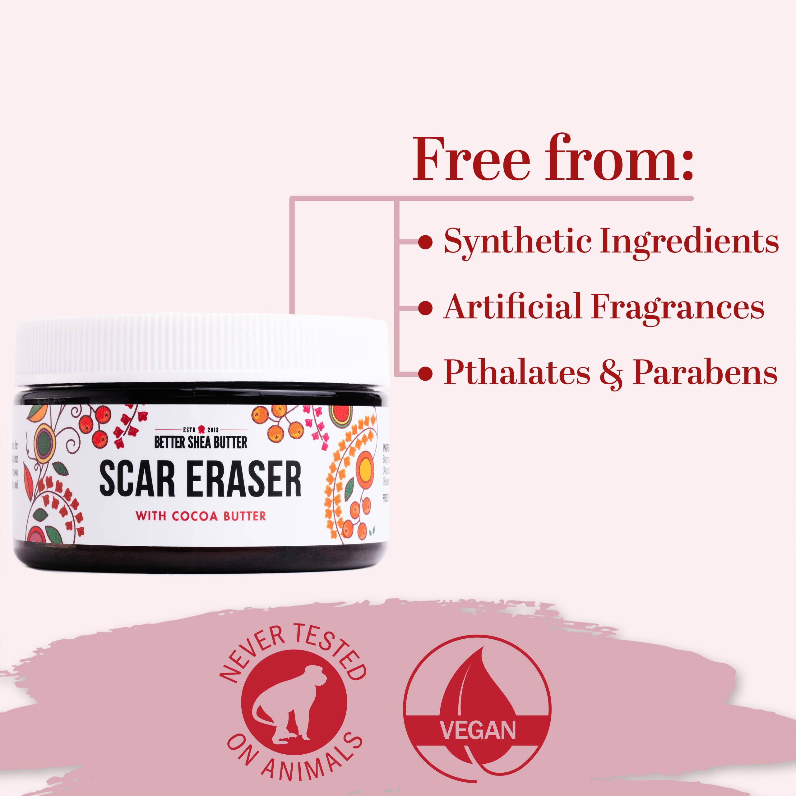 Better Shea Butter Scar Eraser Balm swirl emphasizes even application on skin.