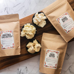 Better Shea Butter unrefined cocoa butter jar for rich conditioning.