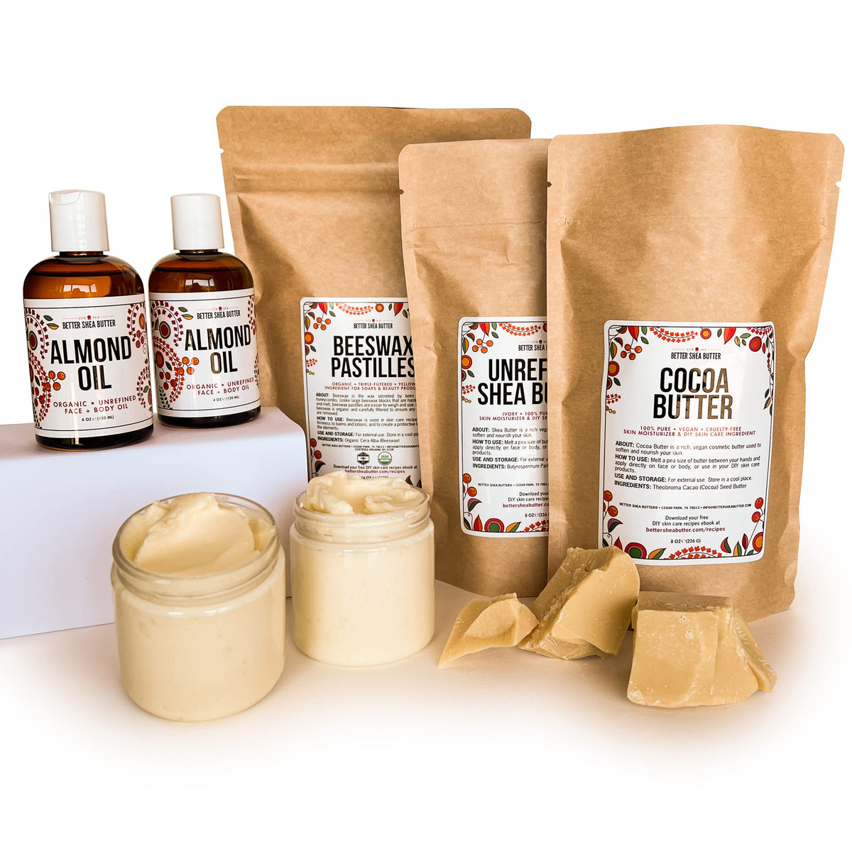 Better Shea Butter unrefined shea butter block for DIY skincare and softer skin.