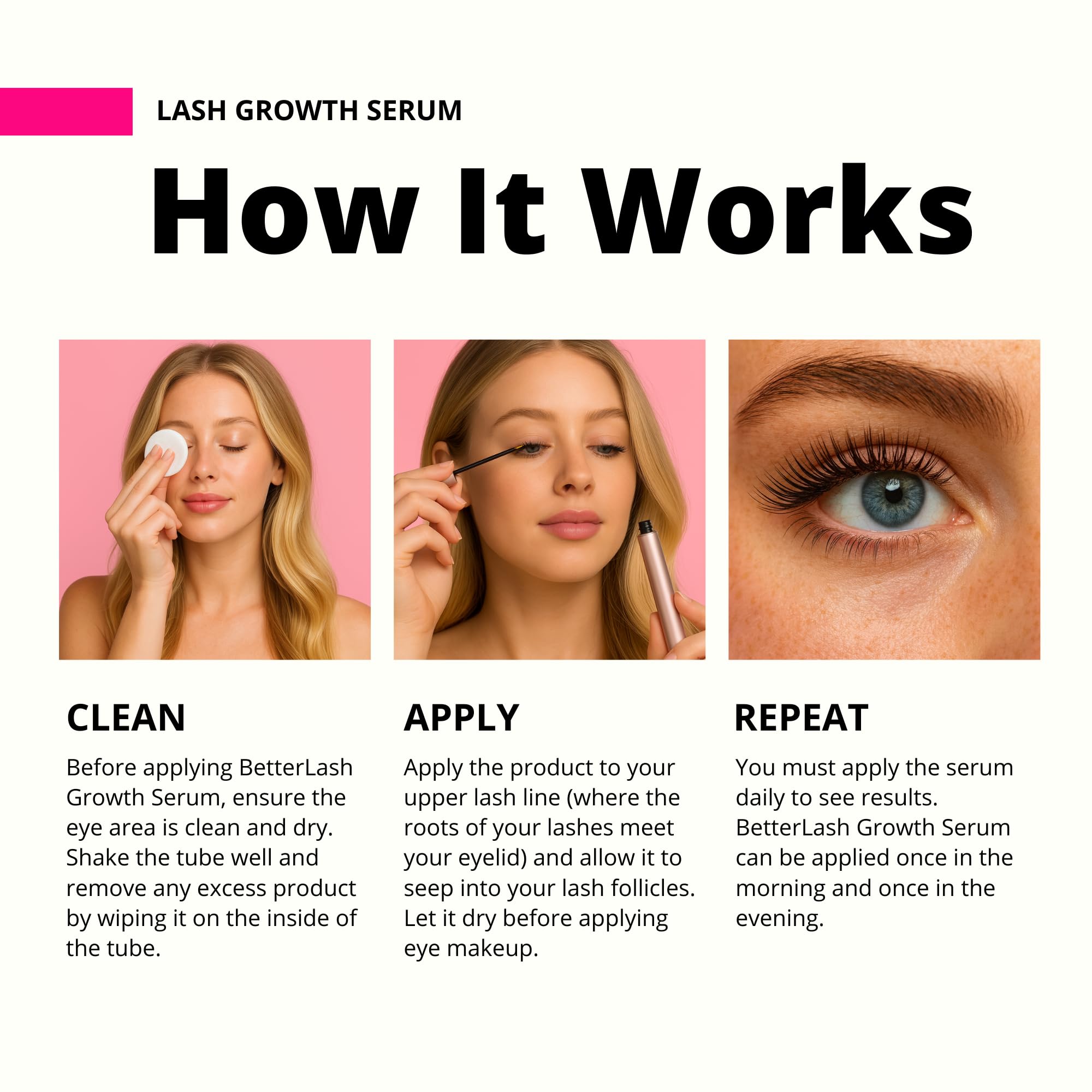 BetterLash packaging and label emphasize clean, vegan credentials.