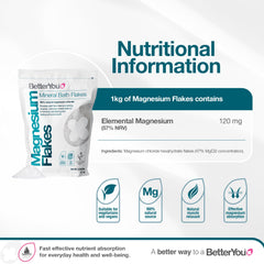 BetterYou magnesium mineral bath flakes bath scene promotes calm, restful evenings.