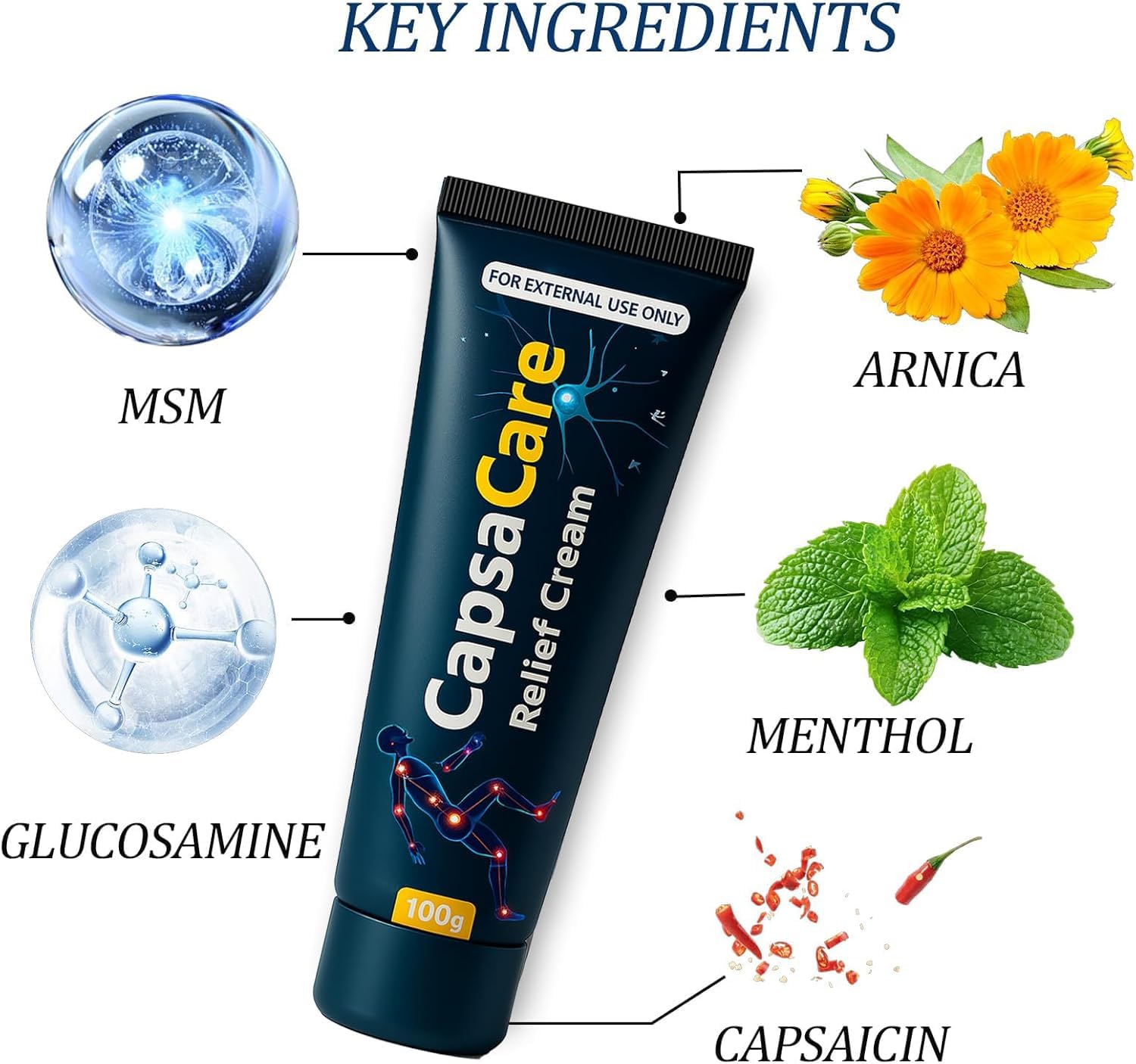 Beuifvo CapsaCare on hands and forearms for daily nerve comfort.