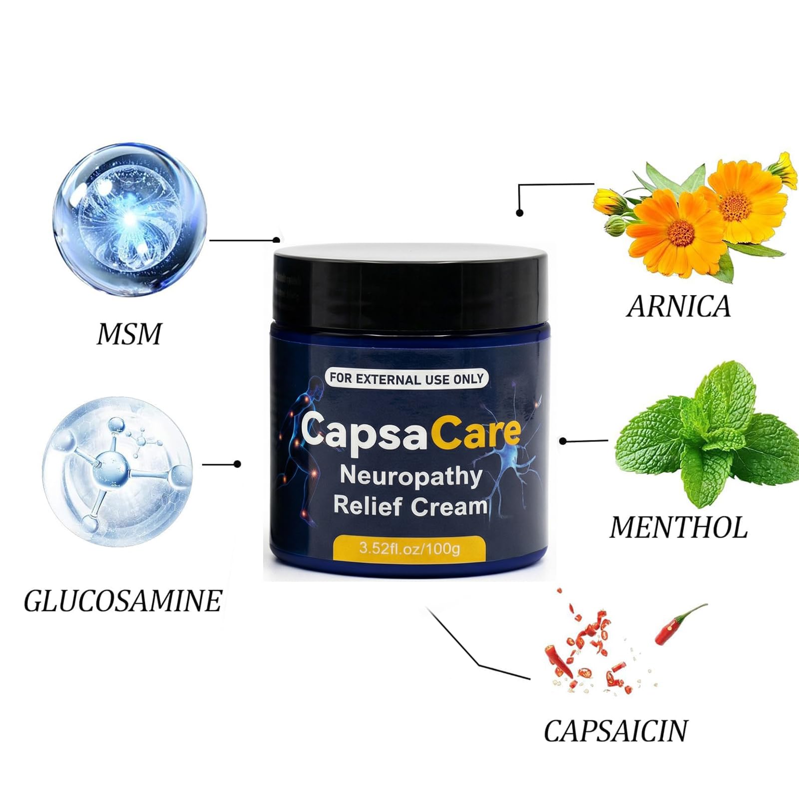 Beuifvo CapsaCare being massaged into the hand for targeted relief