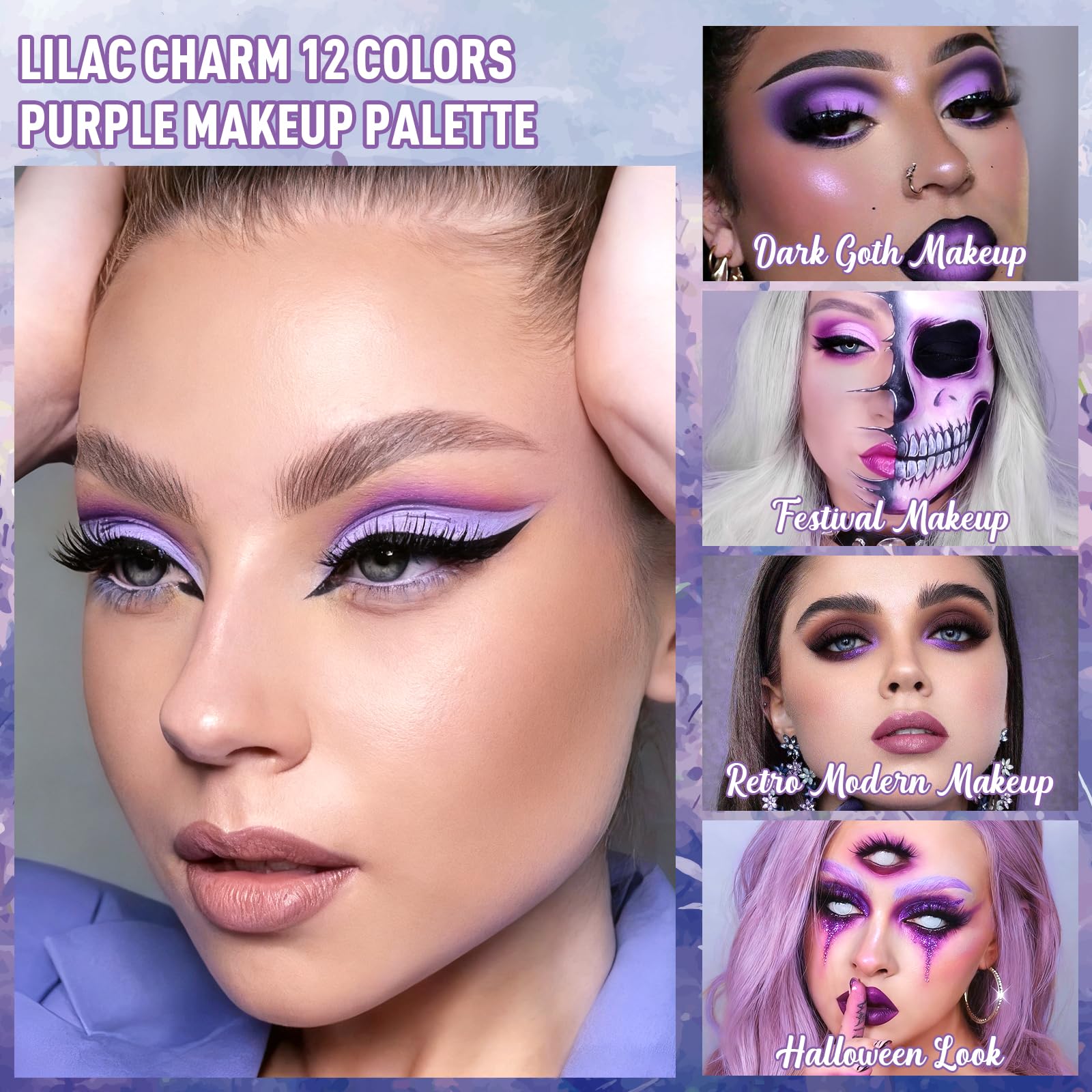 BEUSELF blendable lavender tones ideal for soft daily makeup.