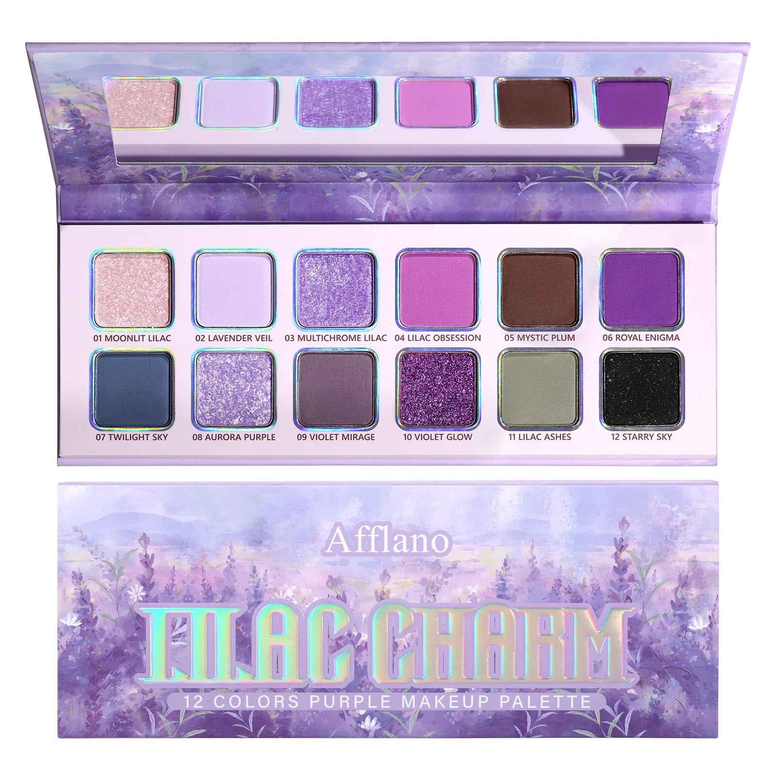 BEUSELF purple eyeshadow palette with pigmented matte and shimmer shades for bold looks.