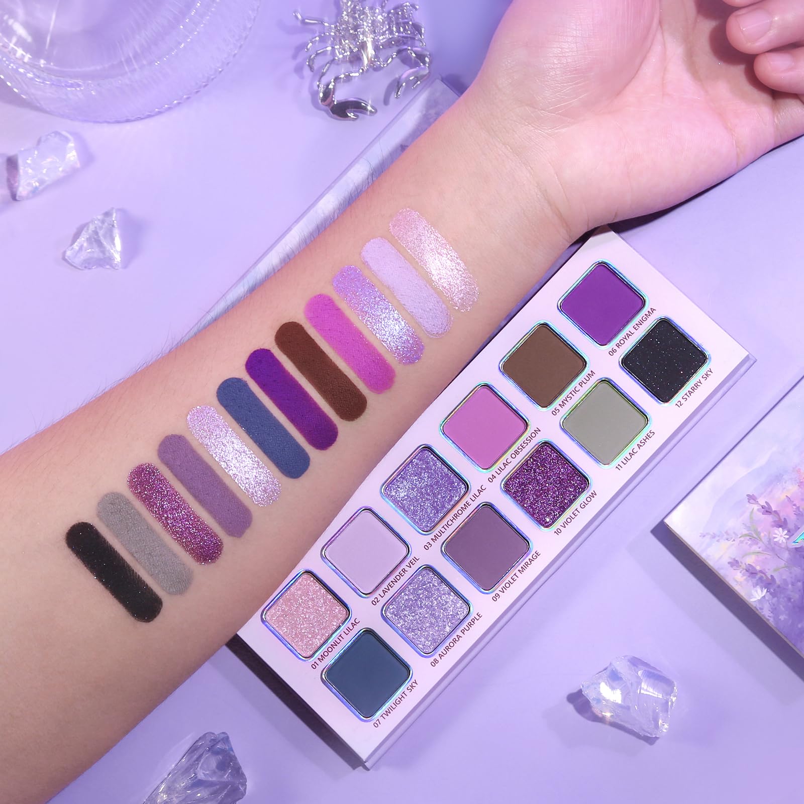 BEUSELF palette enhances different eye colors with versatile purples for many looks.