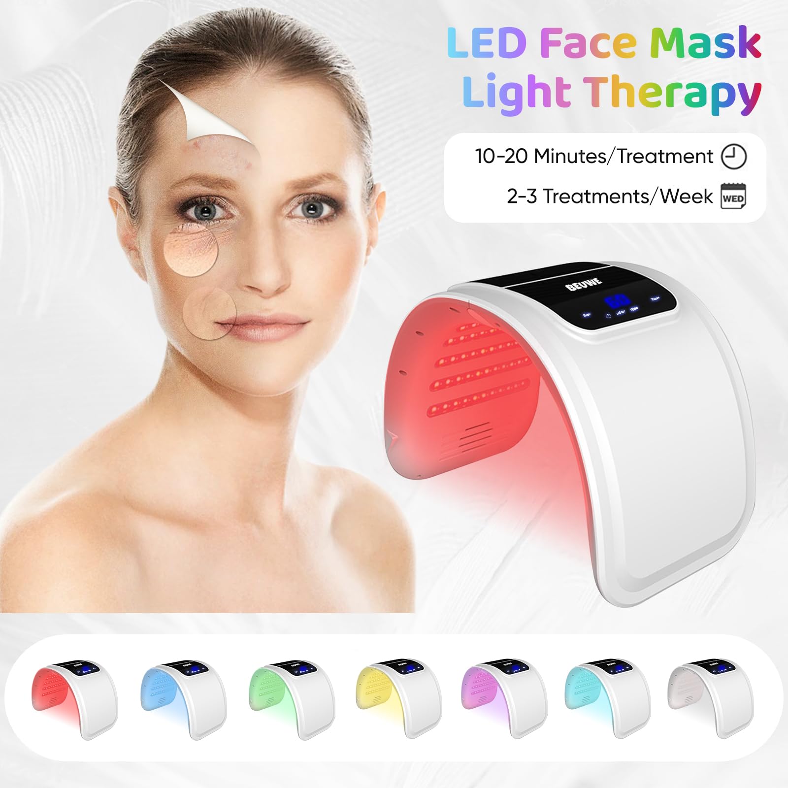 Beuwe Purple and White Lights mask for a relaxing at-home skincare routine.