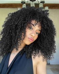 Beverlee kinky crochet hair 12in curly closeup shows natural volume