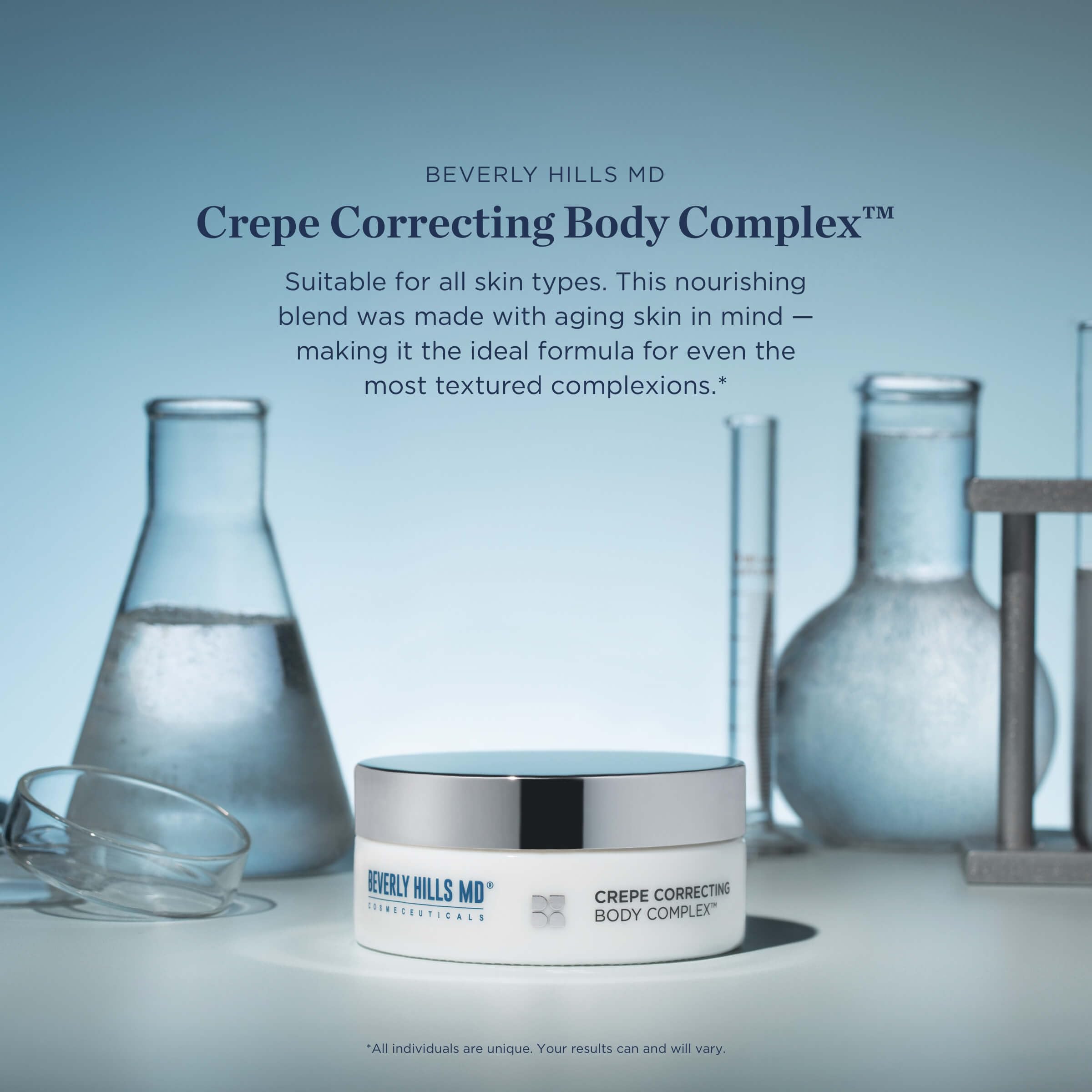 Beverly Hills MD Crepe Correcting Body Complex creamy texture ready for quick absorption on skin