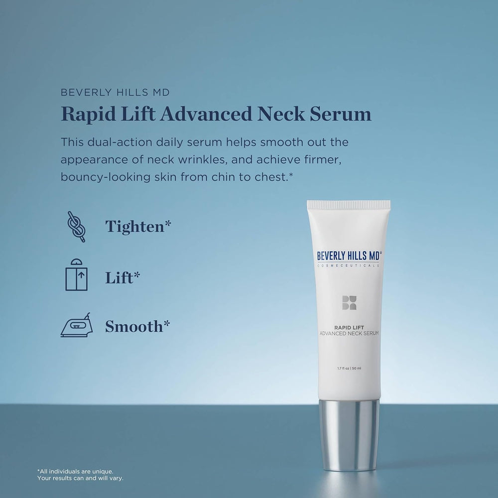 Beverly Hills MD Rapid-Lift Neck Serum close-up showing smooth texture for easy application.