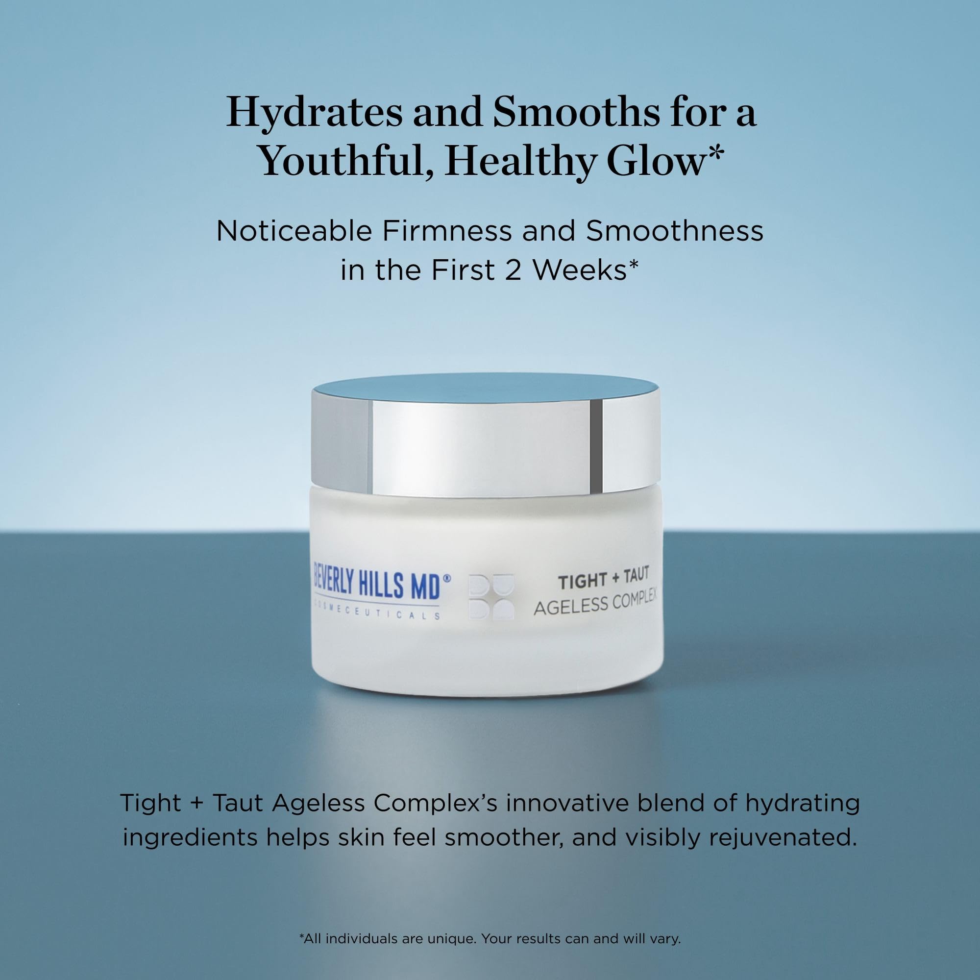 Beverly Hills MD Tight + Taut cream texture on skin highlights silky finish