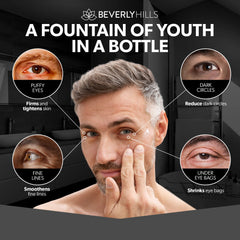BEVERLY HILLS MENS FACE CLOSEUP SKIN TEXTURE appears smoother