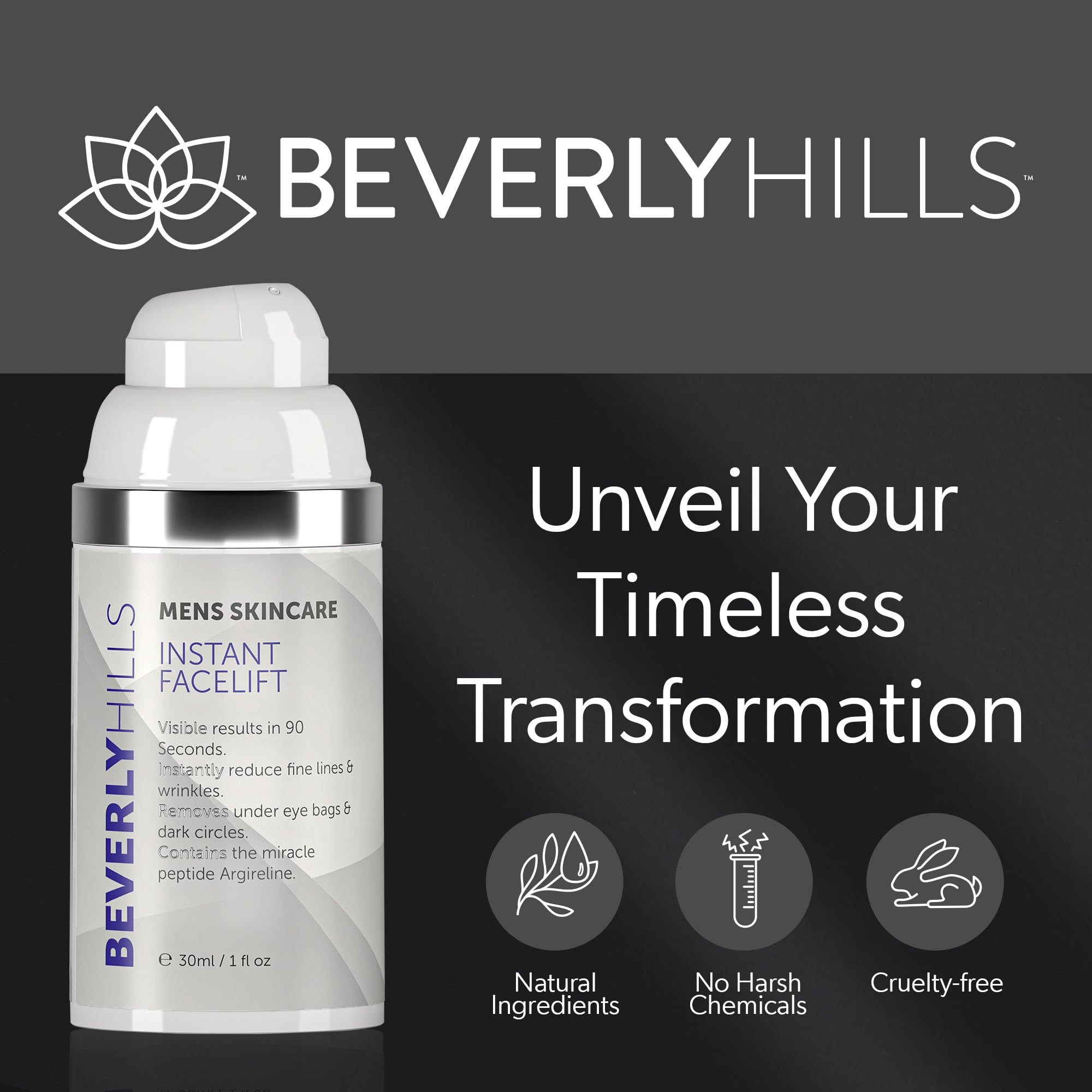 BEVERLY HILLS MENS SERUM DISPENSER CAP DETAIL
