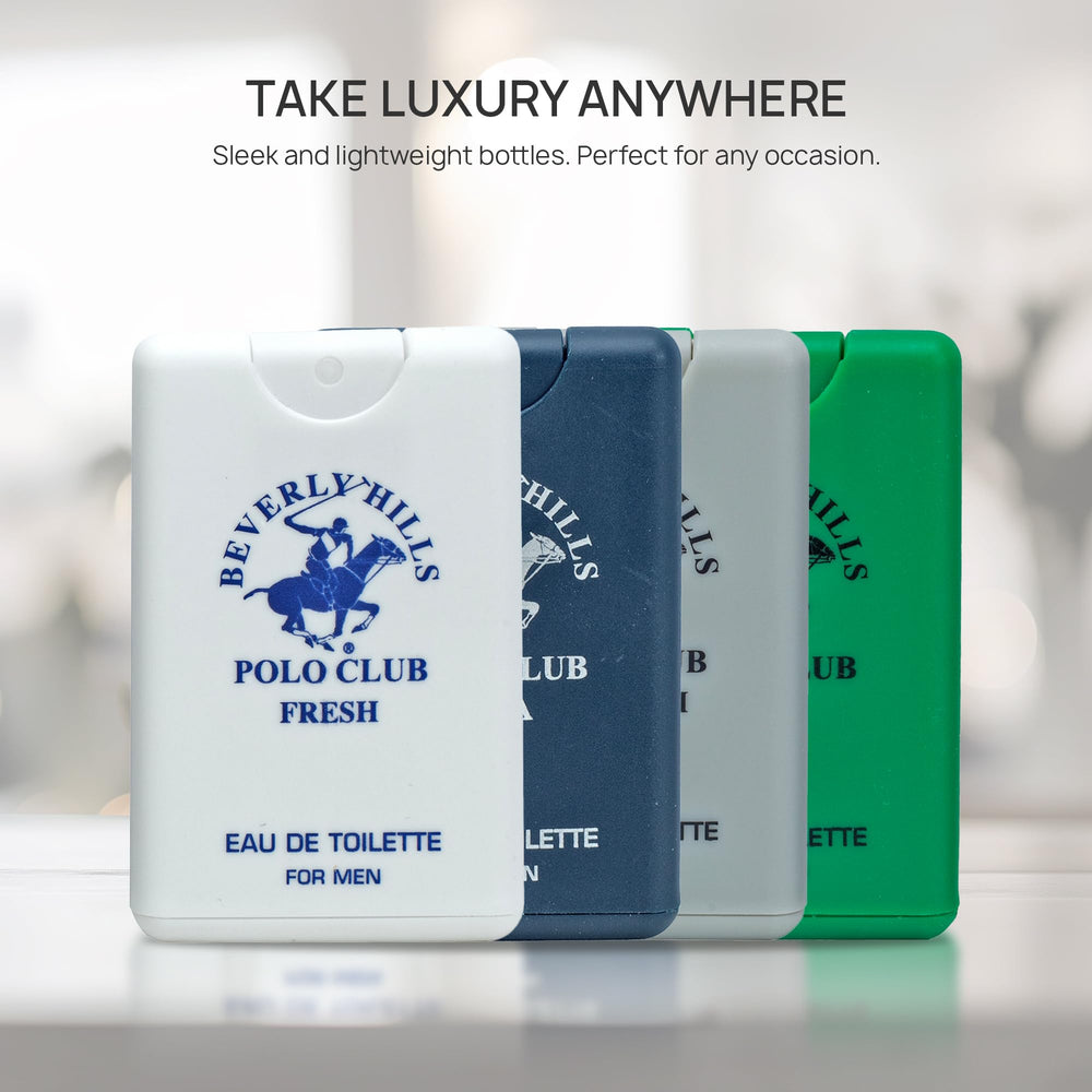 Beverly Hills Polo Club 4pc collection case highlights versatile fragrance wardrobe.