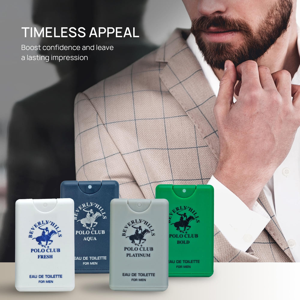 Beverly Hills Polo Club men's fragrance portfolio for versatile daily grooming.