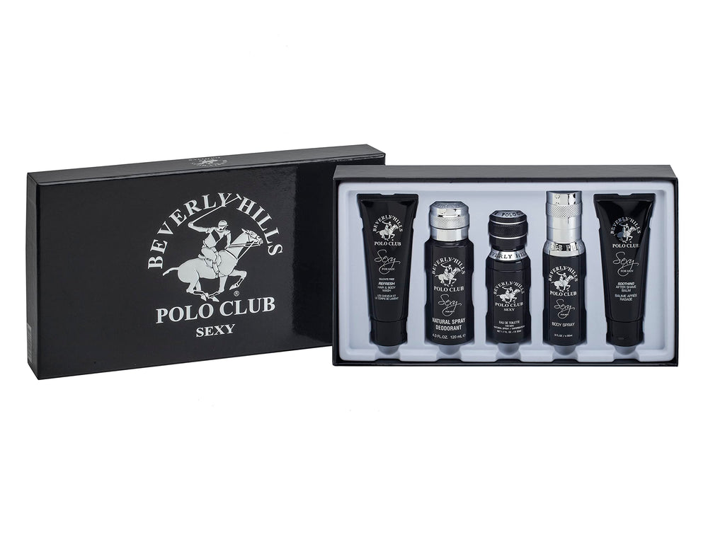 Beverly Hills Polo Club Sexy 5-piece grooming set packaging highlighting premium gift presentation