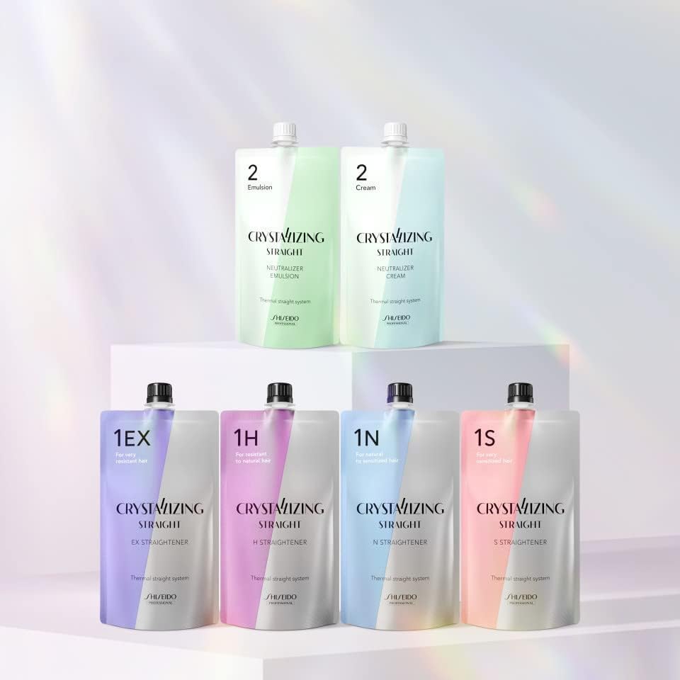 Beverly salon-ready straight hair finish after crystallizing straightener and cream
