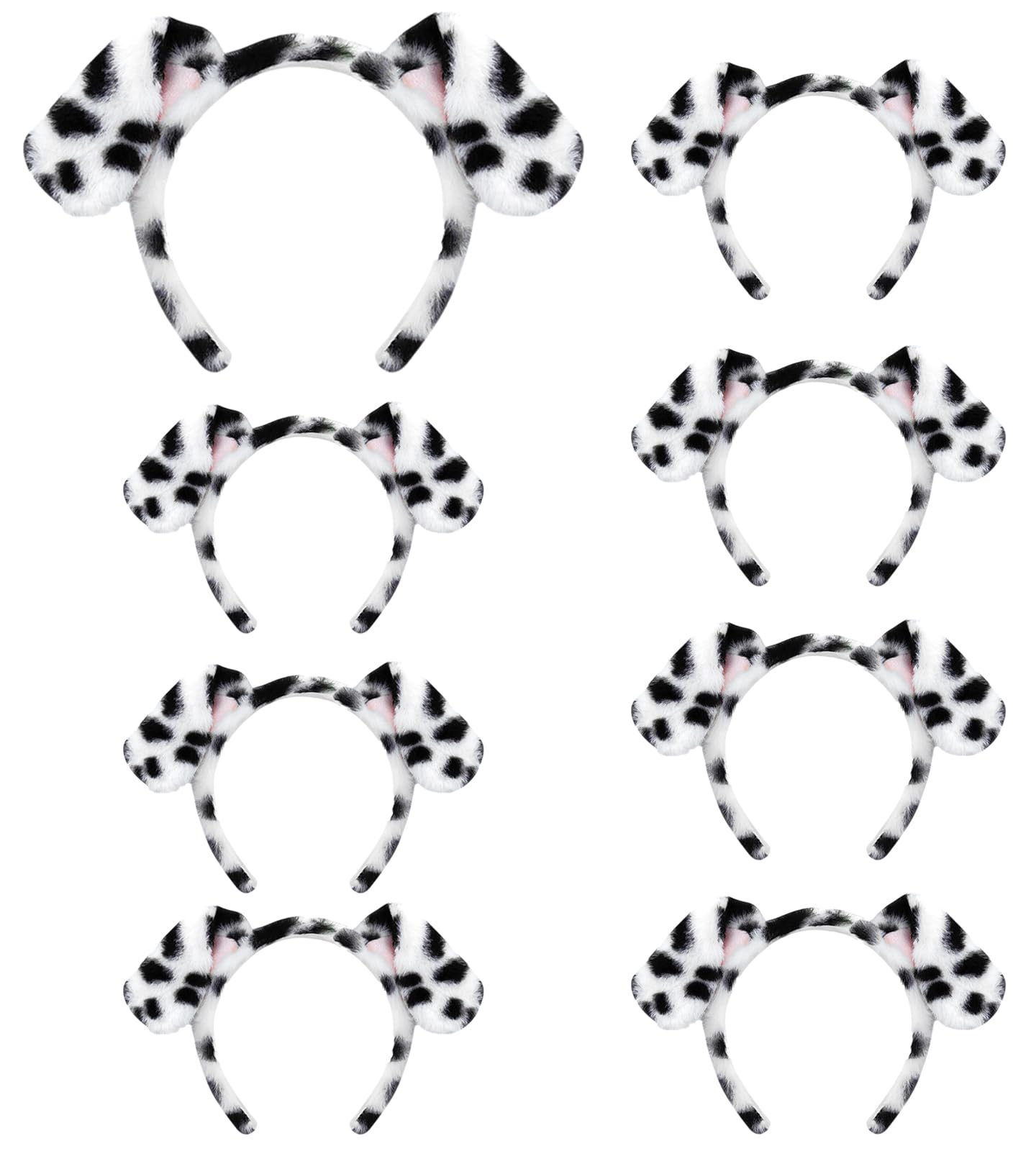 Beviliu bandeau oreilles dalmatien, vue avant, parfait pour cosplay et Halloween.