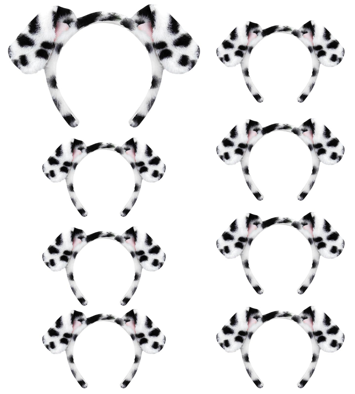 Beviliu bandeau oreilles dalmatien, vue avant, parfait pour cosplay et Halloween.