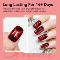 Bevimee air-dry cat eye polish speeds up manicure without lamp curing.