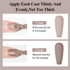 Bevimee air-dry nail polish application close-up showing fast drying.