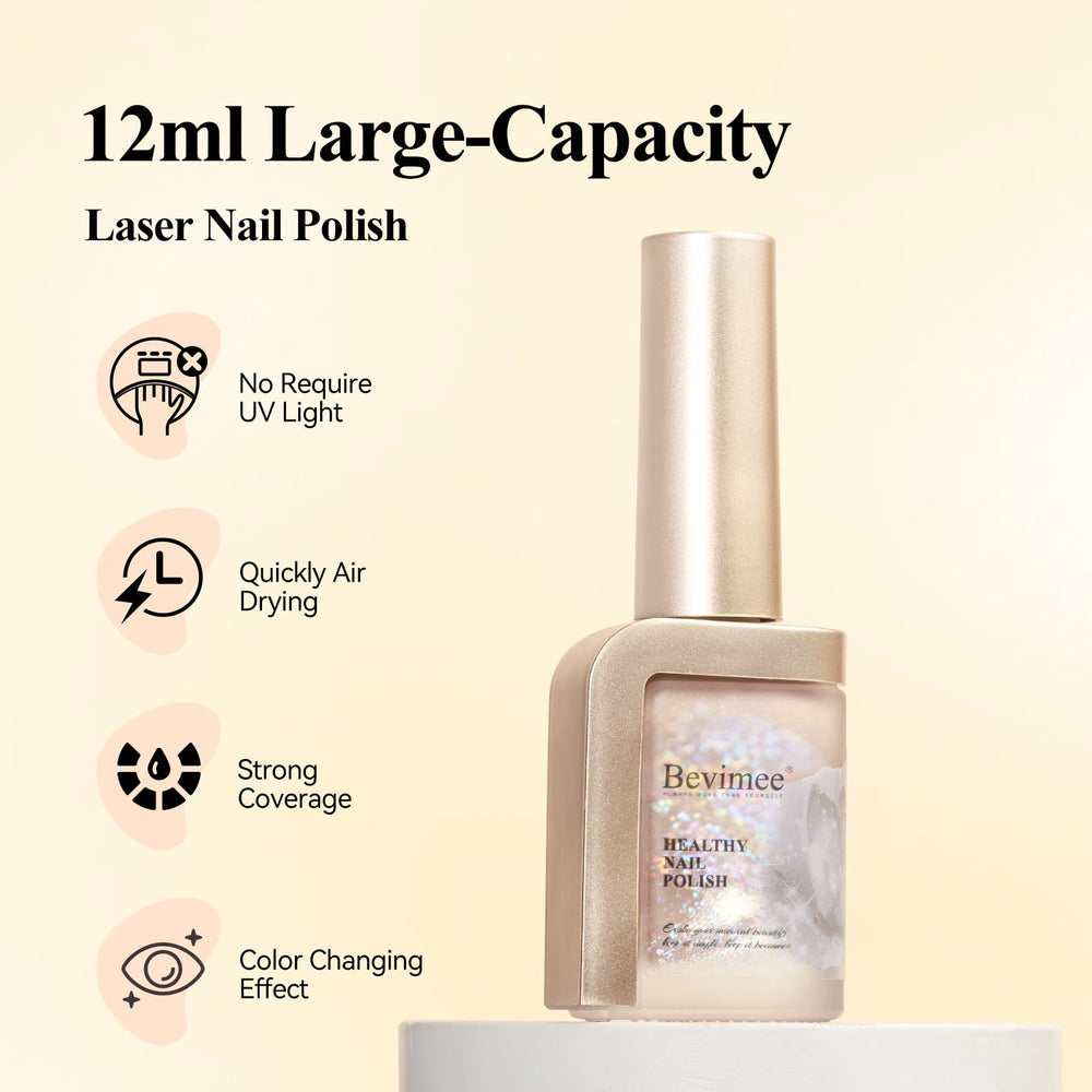 Bevimee air-dry finish shown without UV lamp