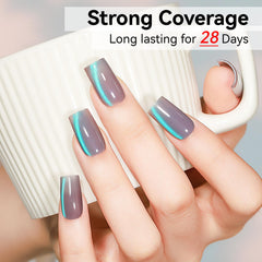Bevimee Cat Eye Gel Polish offers slash effect with magnetic control for bold daily looks.