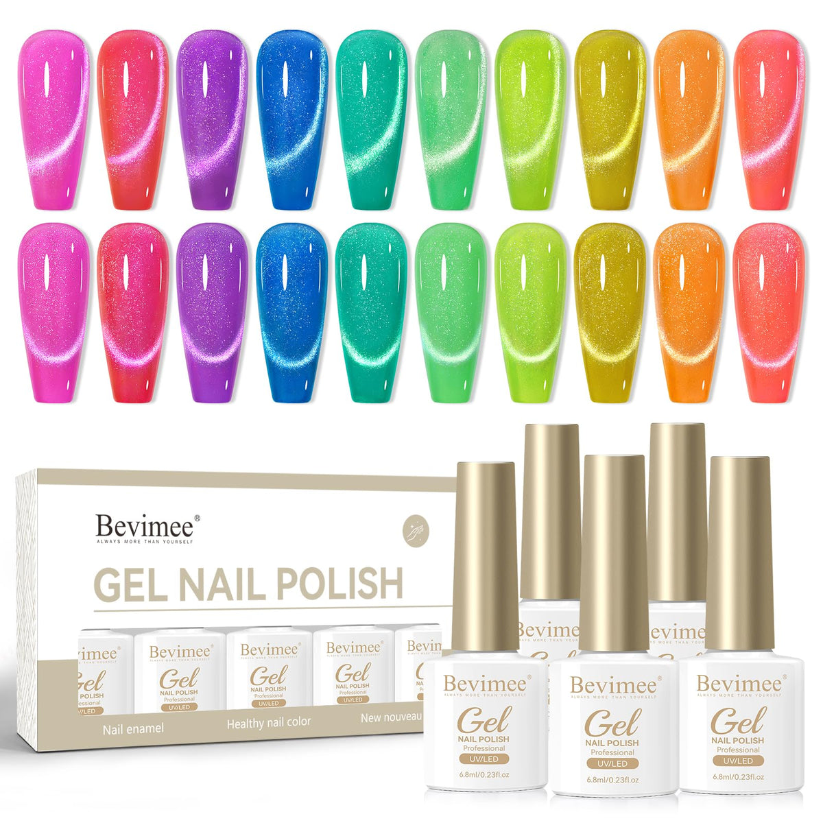 Bevimee cat-eye gel polish collection for chic nails