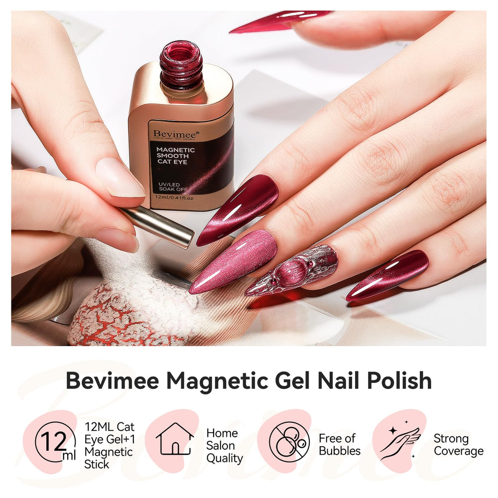Bevimee elevates date-night looks with a striking burgundy shimmer