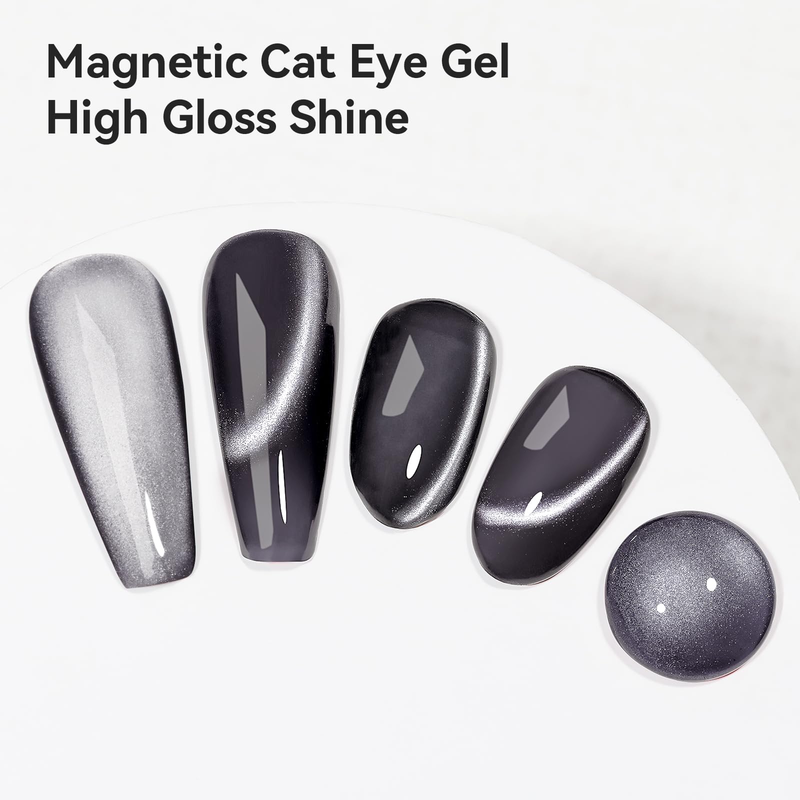 Bevimee glitter cat eye gel on nails adds holographic shimmer